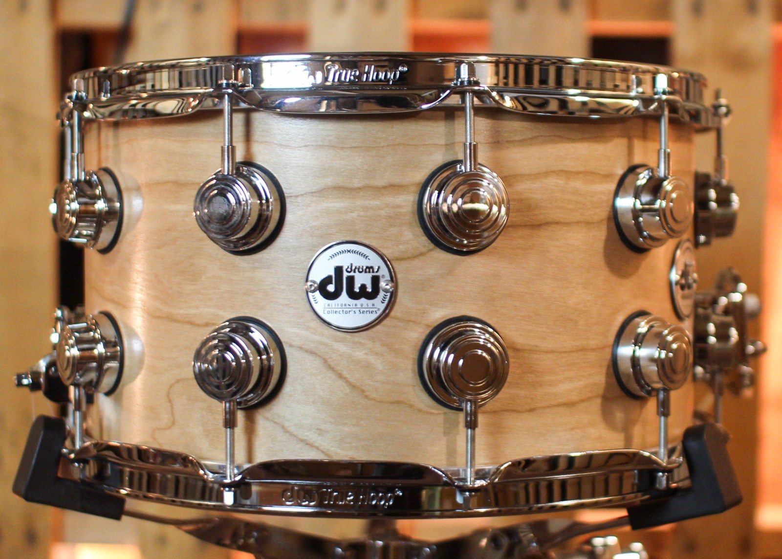 DW 8x14 Collector's Pure Cherry HVLT Natural Satin Oil Snare Drum - SO#1433140