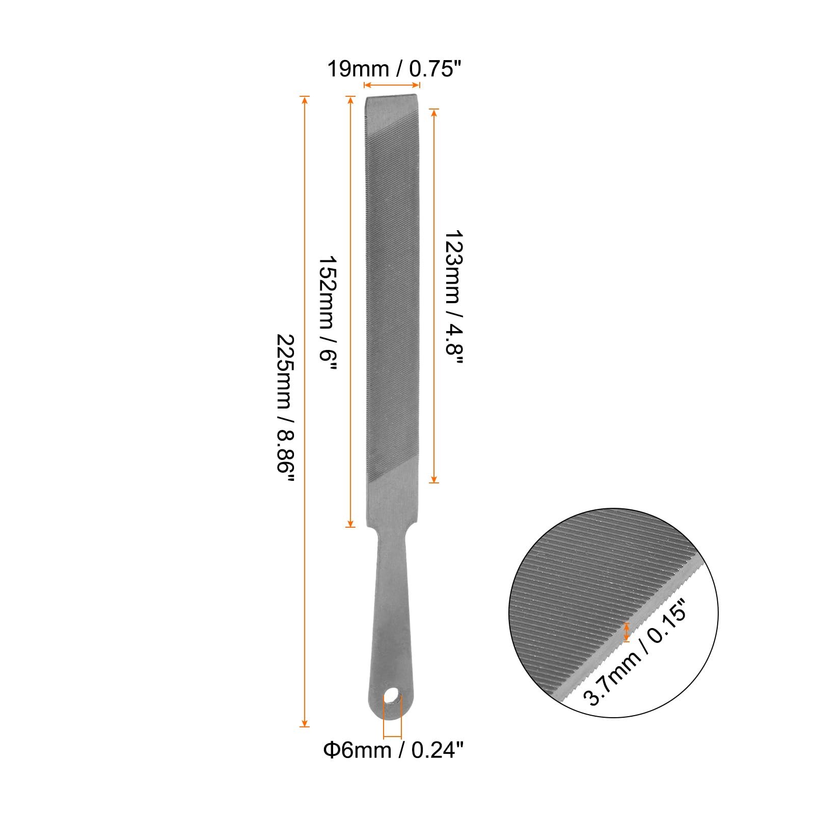 HARFINGTON Farmers Own Files 6 Inch High Carbon Steel Single 6 Inch, Silver