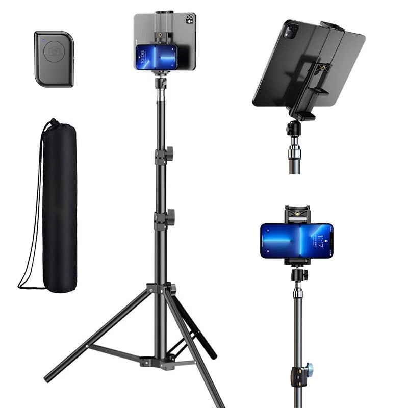 Heavy Duty Universal Floor Tablet Tripod Stand Adjust for iPad Pro 4.7-12.9"