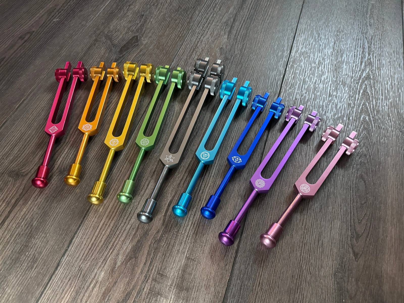 10pc Multicolor Tuning Fork Attenuator Bead Set - Activator Options