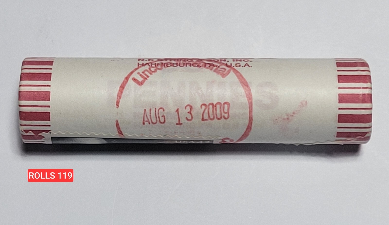2009-P RARE PROFESSIONAL ROLL STAMPED CANCELLED LINCOLN MEMORIAL RELEASE DAY 119