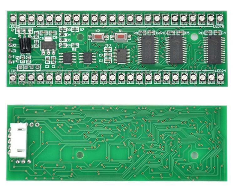 RGB MCU Display Pattern Dual Channel 24 LED VU Level Indicator Meter M