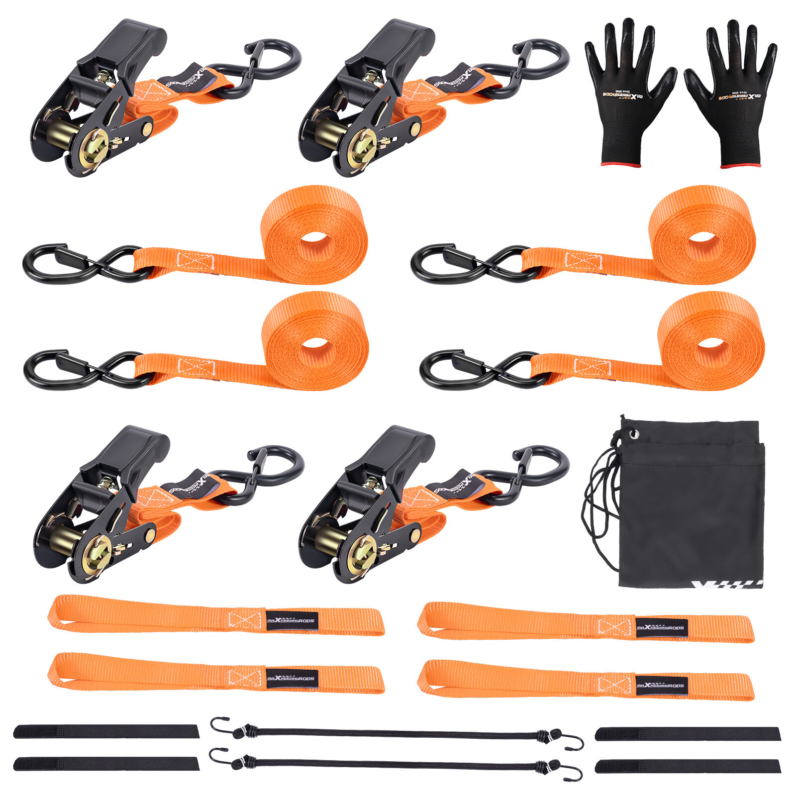 1 inch Heavy Duty  Ratchet Tie Down Kit 2200 lbs. for Transport for ATV Truck