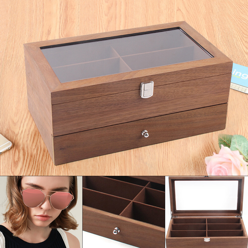 Eyeglass Case Sunglasses Box Organizer Glasses 12-Bits Display Storage Case Gift