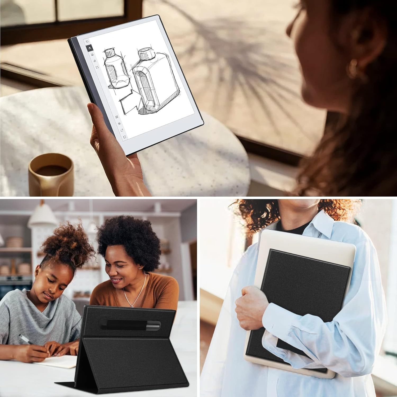 Lightweight Hard Shell Protective Cover for Remarkable 2 Tablet 10.3" - Black