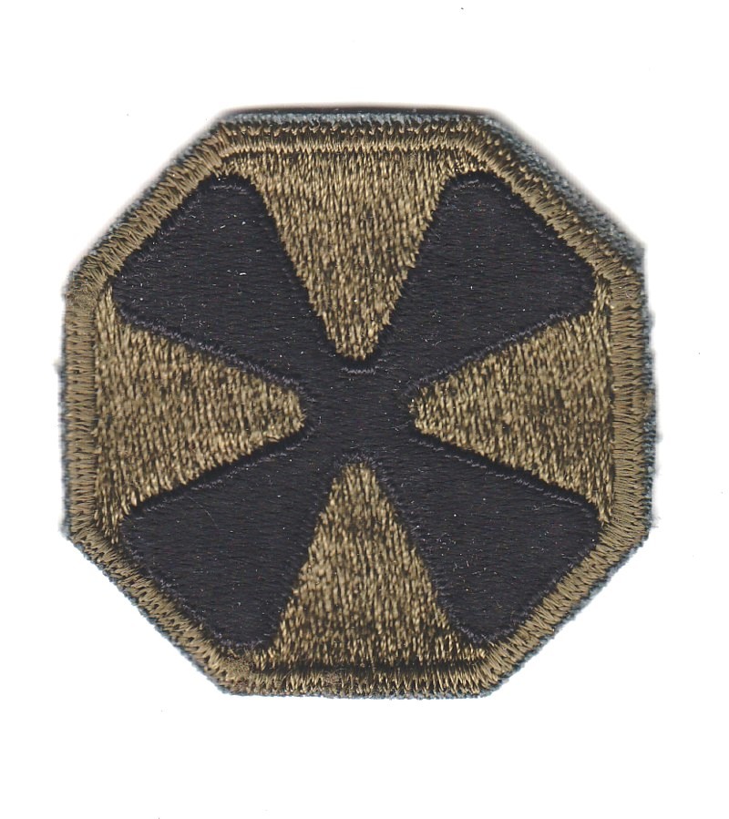 Army Patch: 8th Army - subdued, cut edge, VN era