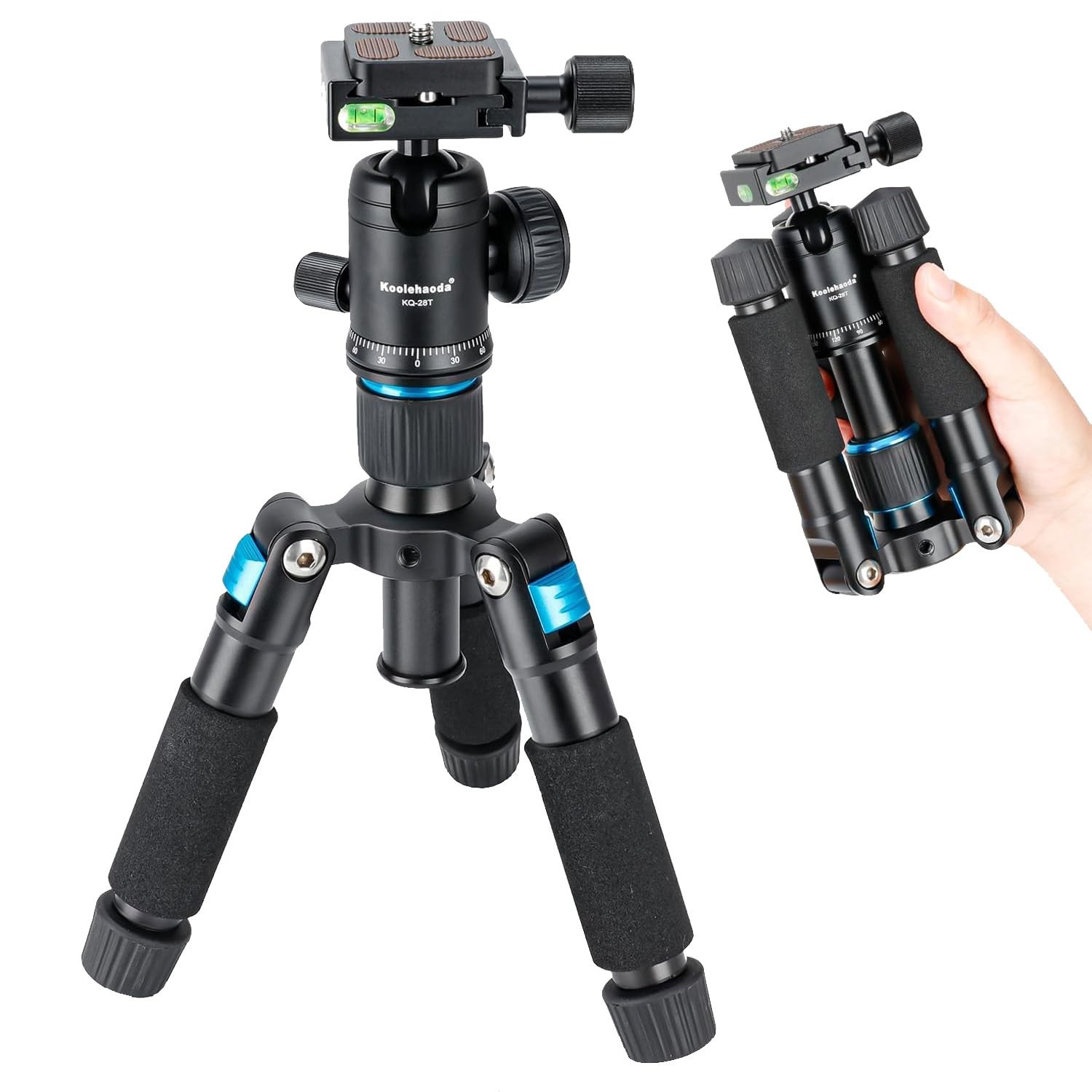 Koolehaoda Mini Desktop Tripod, 20" Aluminum Portable Small Tripod with Blue
