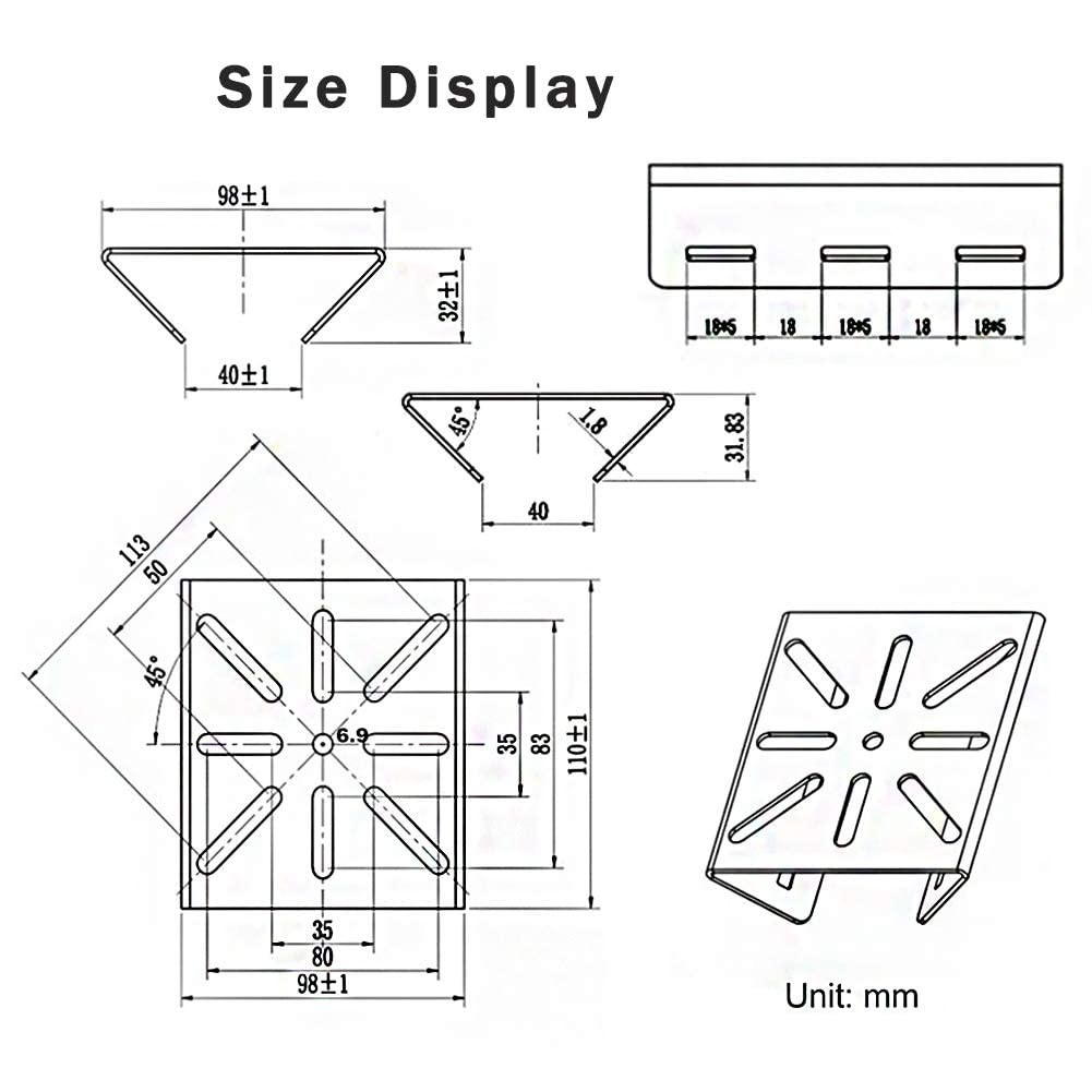 Universal Vertical Pole Mount Adapter for CCTV Security Camera - PTZ Dome Bracke
