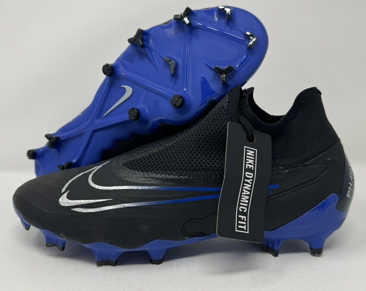 Nike Phantom GX Pro DF FG Black Chrome Hyper Royal Soccer Cleats DD9465-040 Sz 6