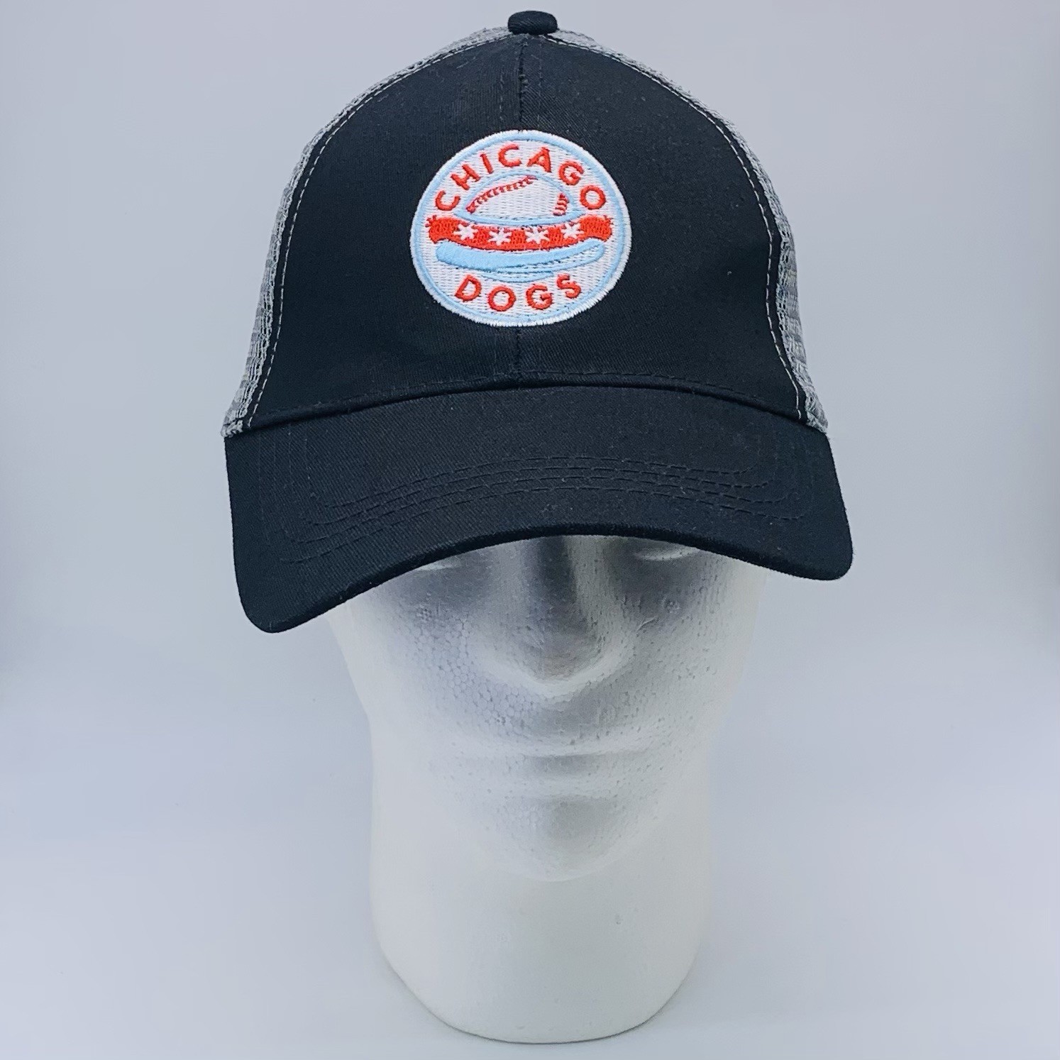 BWM Global Chicago Dogs Baseball Cap Mesh Trucker Hat Snapback 1 Size Black Gray