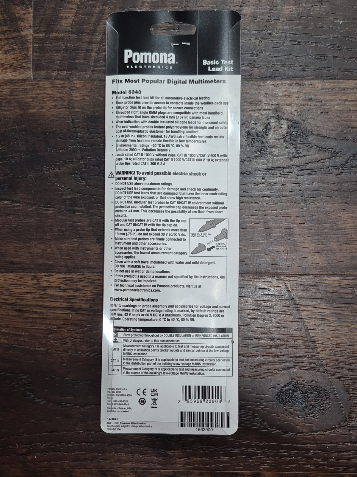 Pomona Electronics BASIC TEST LEAD SET Model 6343