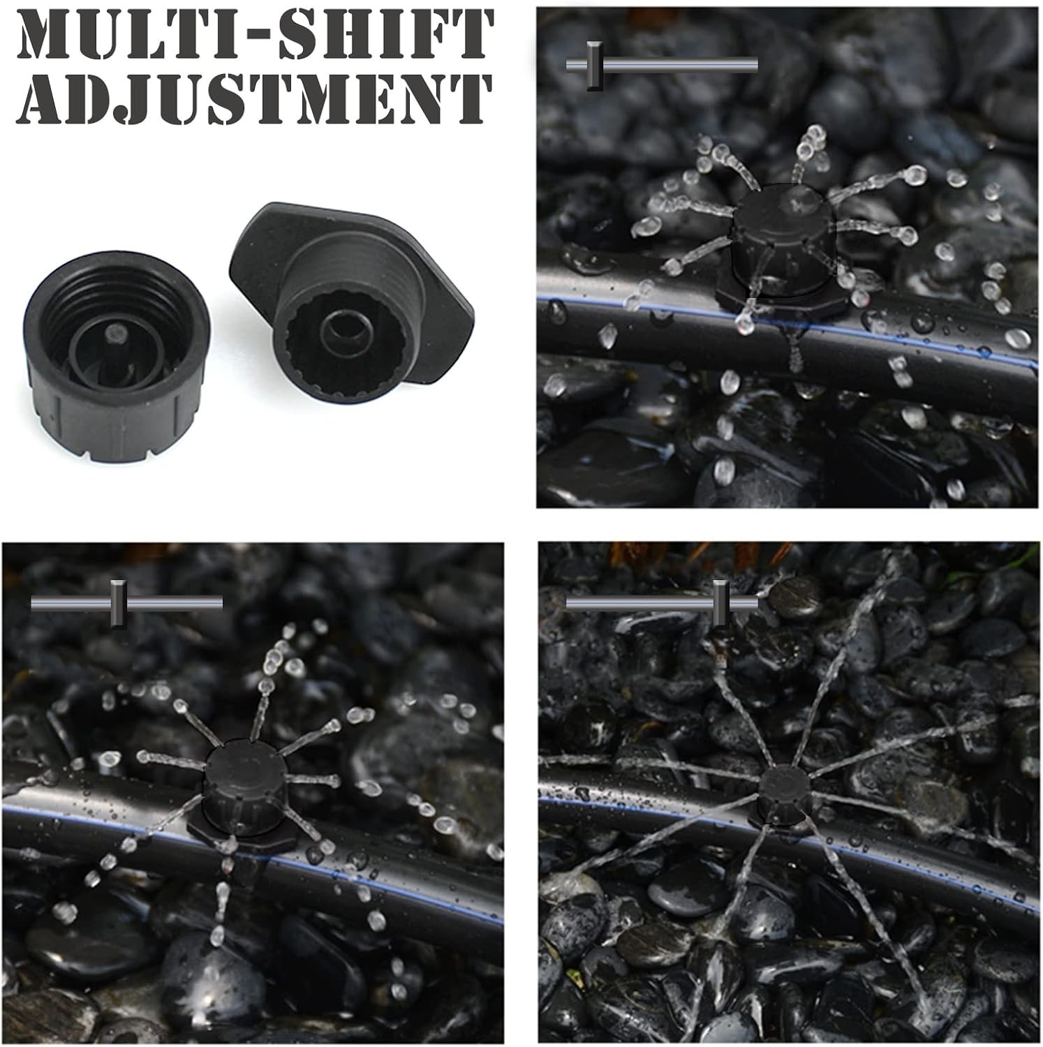 100Pcs Drip Irrigation Emitters,Adjustable Irrigation Drippers Sprinklers,1/4...