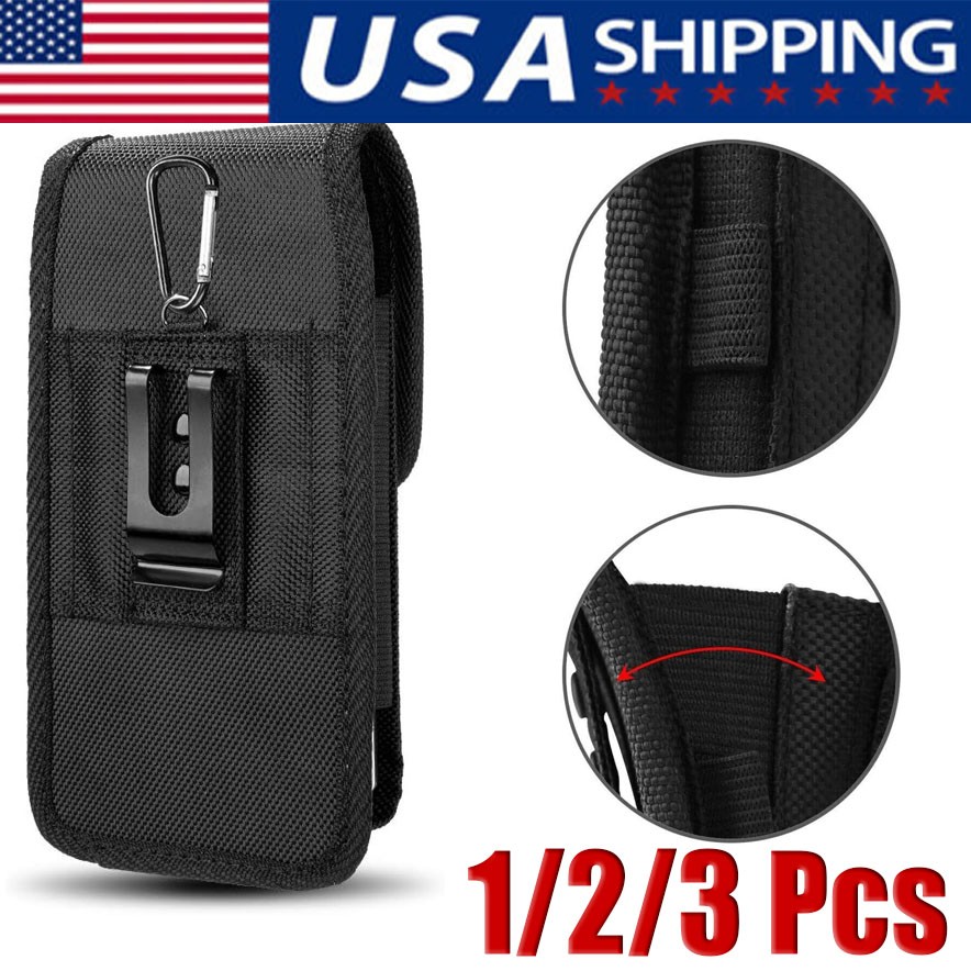 Vertical Cell Phone Holster Pouch Wallet Case With Belt Clip For iPhone Samsung