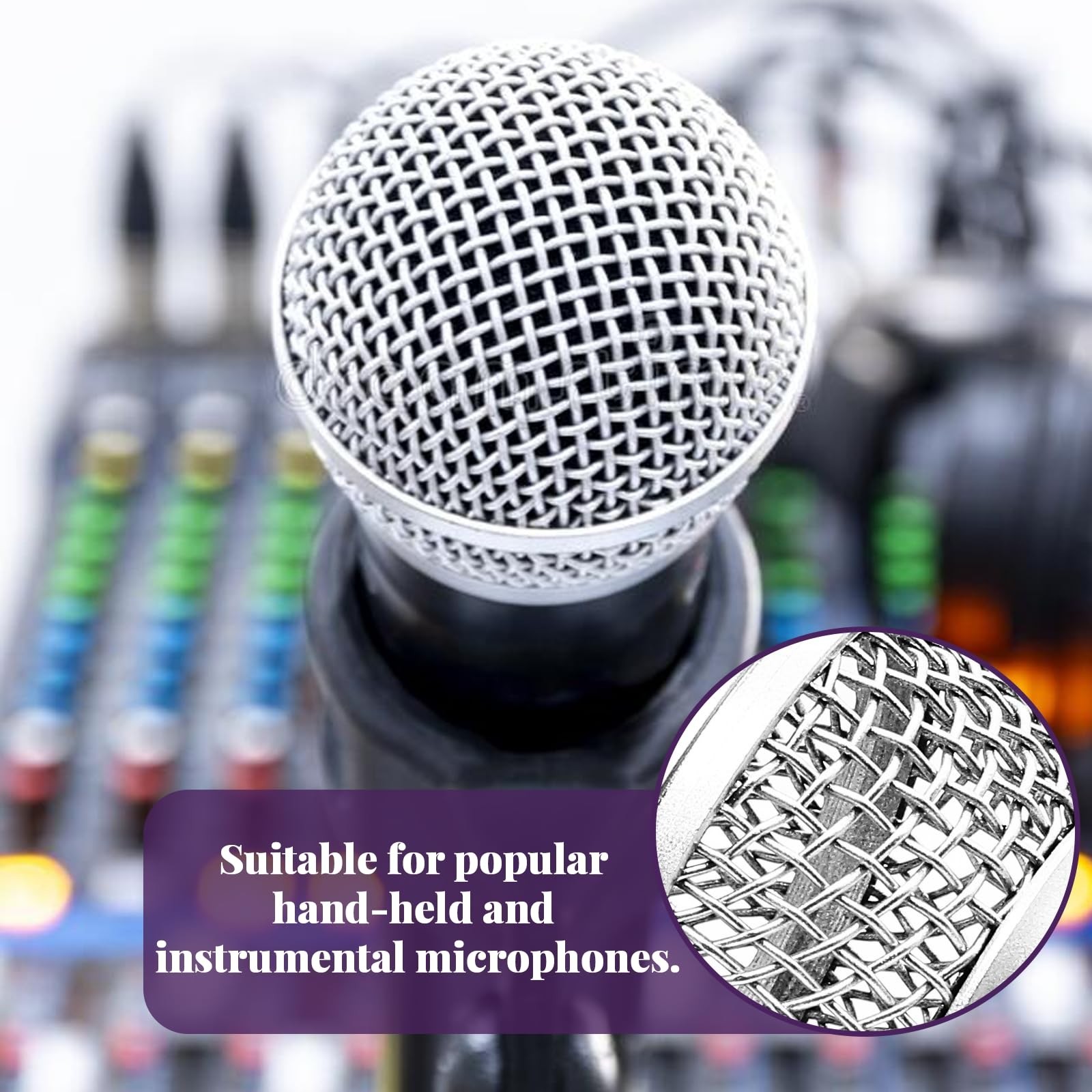 4 Pack SM58 Microphone Grille Head Replacement with Inner Foam Filter Screen NEW