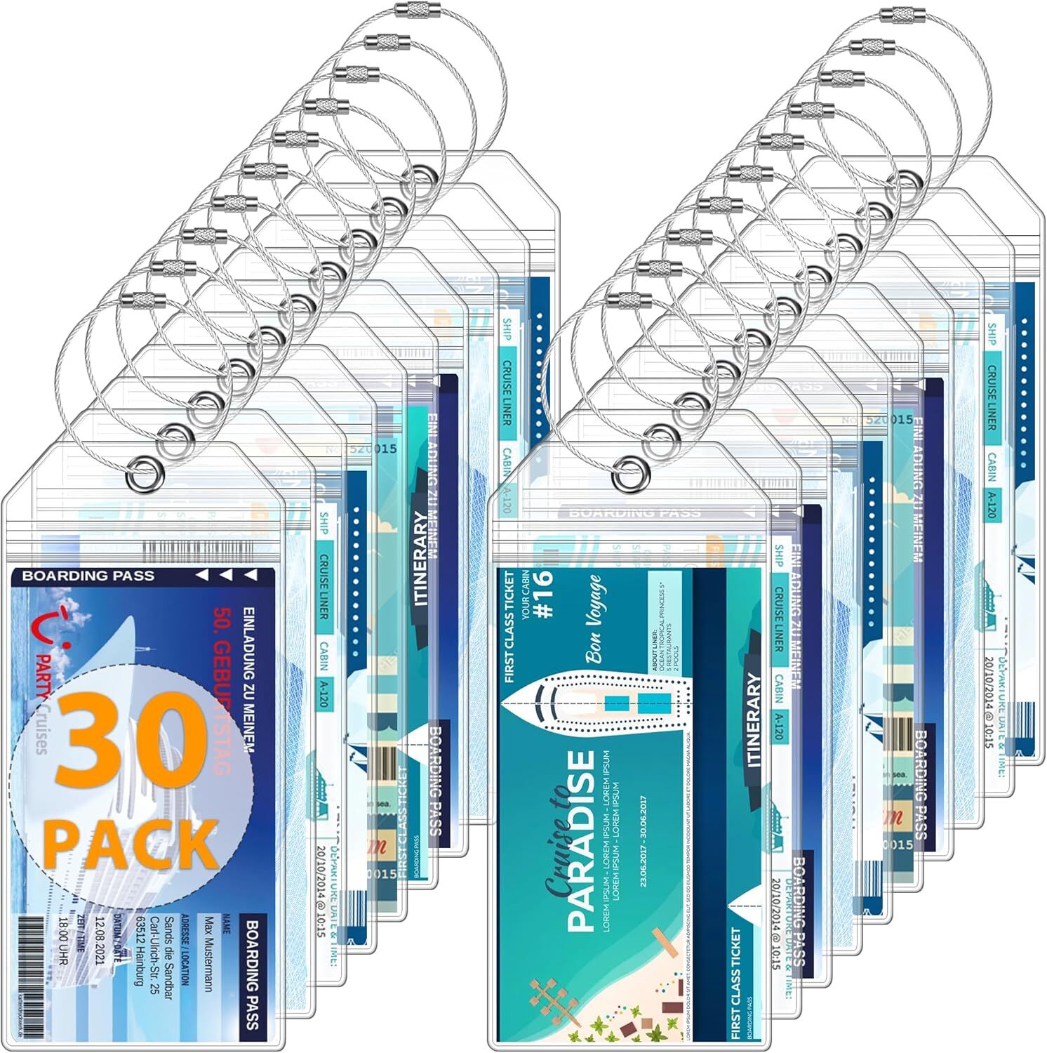 SEAVILIA Luggage Tag for Cruise Ship Essentials 2024 NCL, Wide, Clear