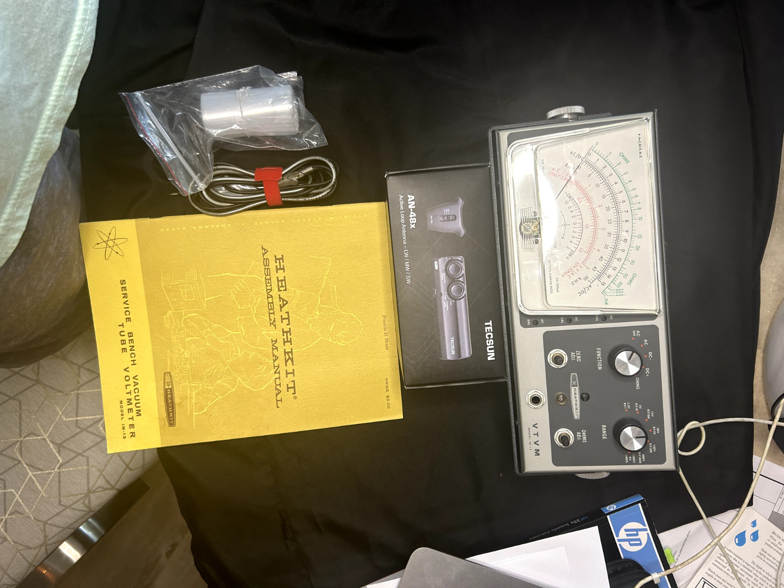 VTVM Voltmeter IM-13, assorted electron tubes & Tecsun Active Loop Antenna