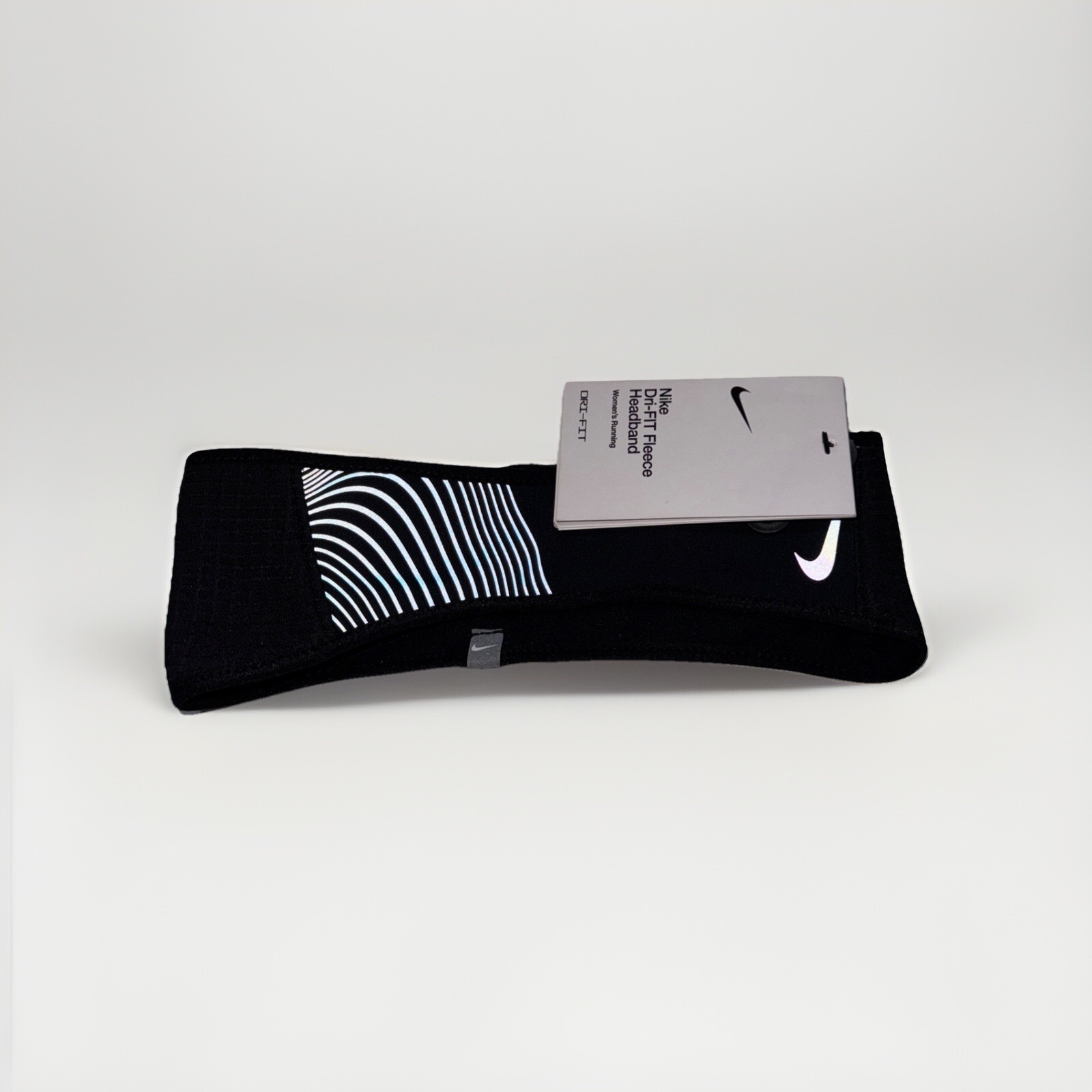 Nike Adult Women's Running Fleece Reflective Headband, Black, One Size, NWT