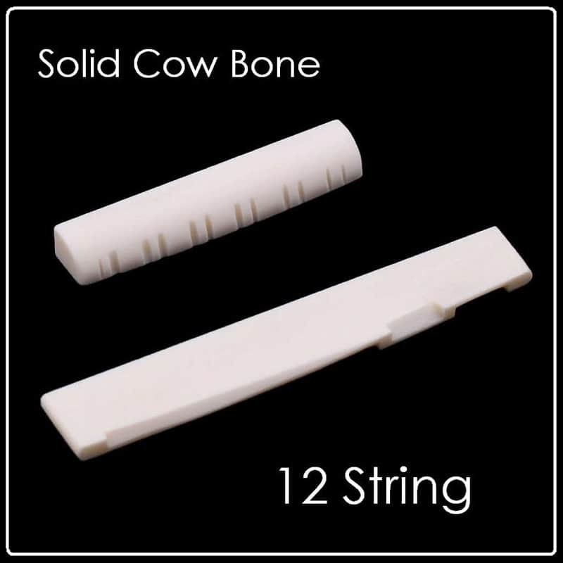 GeetarGizmos COW BONE NUT and SADDLE SET for 12 String Guitar - Universal Fit