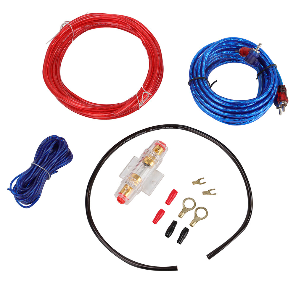 Car Audio 8 Gauge Cable Amplifier Install RCA Subwoofer Sub Wiring Kit New