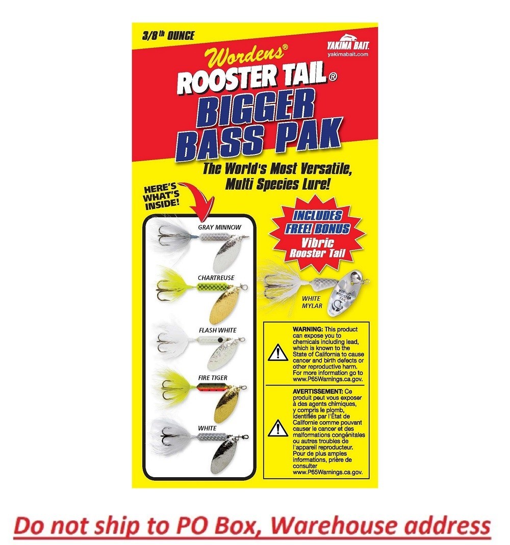 Worden's 3/8oz Rooster Tail Bigger Bass Pak Box Kit with Storage Box