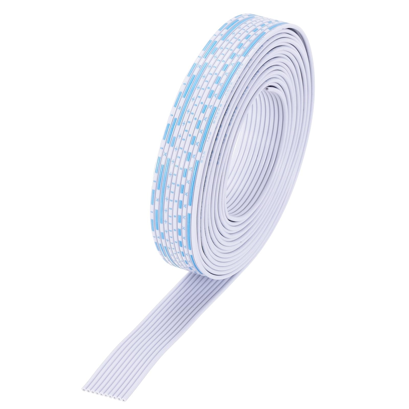 MECCANIXITY 24AWG IDC Wire Flat Ribbon Cable 3 m/9.8ft Length 1.3mm Pitch 10 ...
