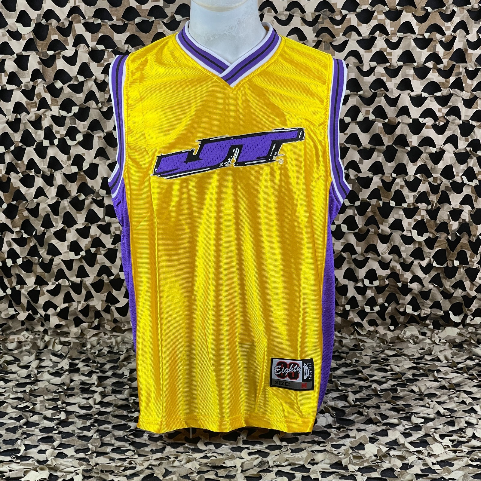 NEW JT Basketball Retro Tank Top - Yellow/Purple - XXX-Large