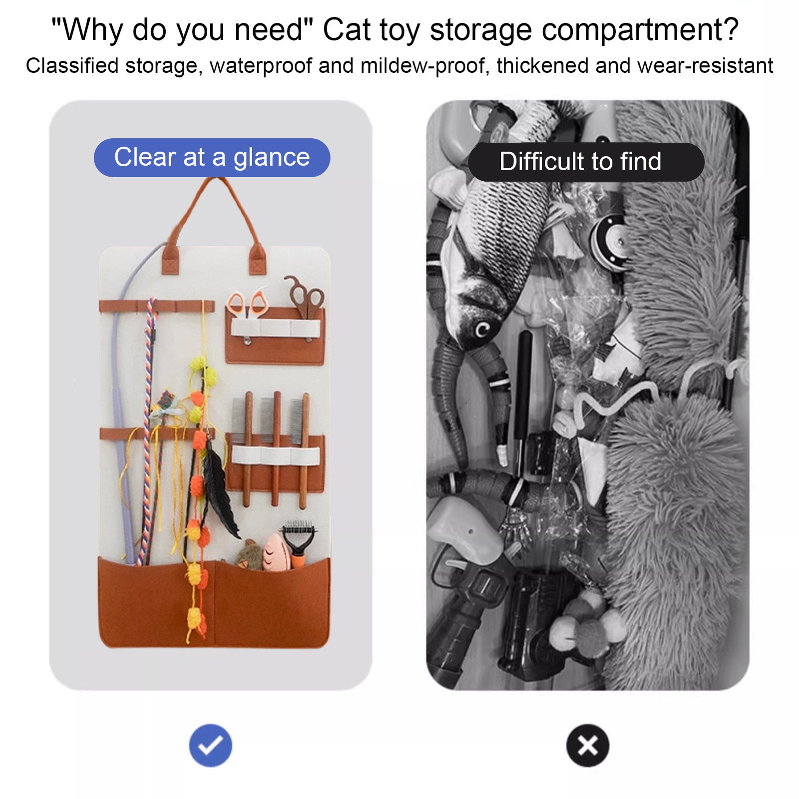 Cat Toy Stick, Catnip Cat Comb Storage Hanging Bag, Wear-resistant And Durable!