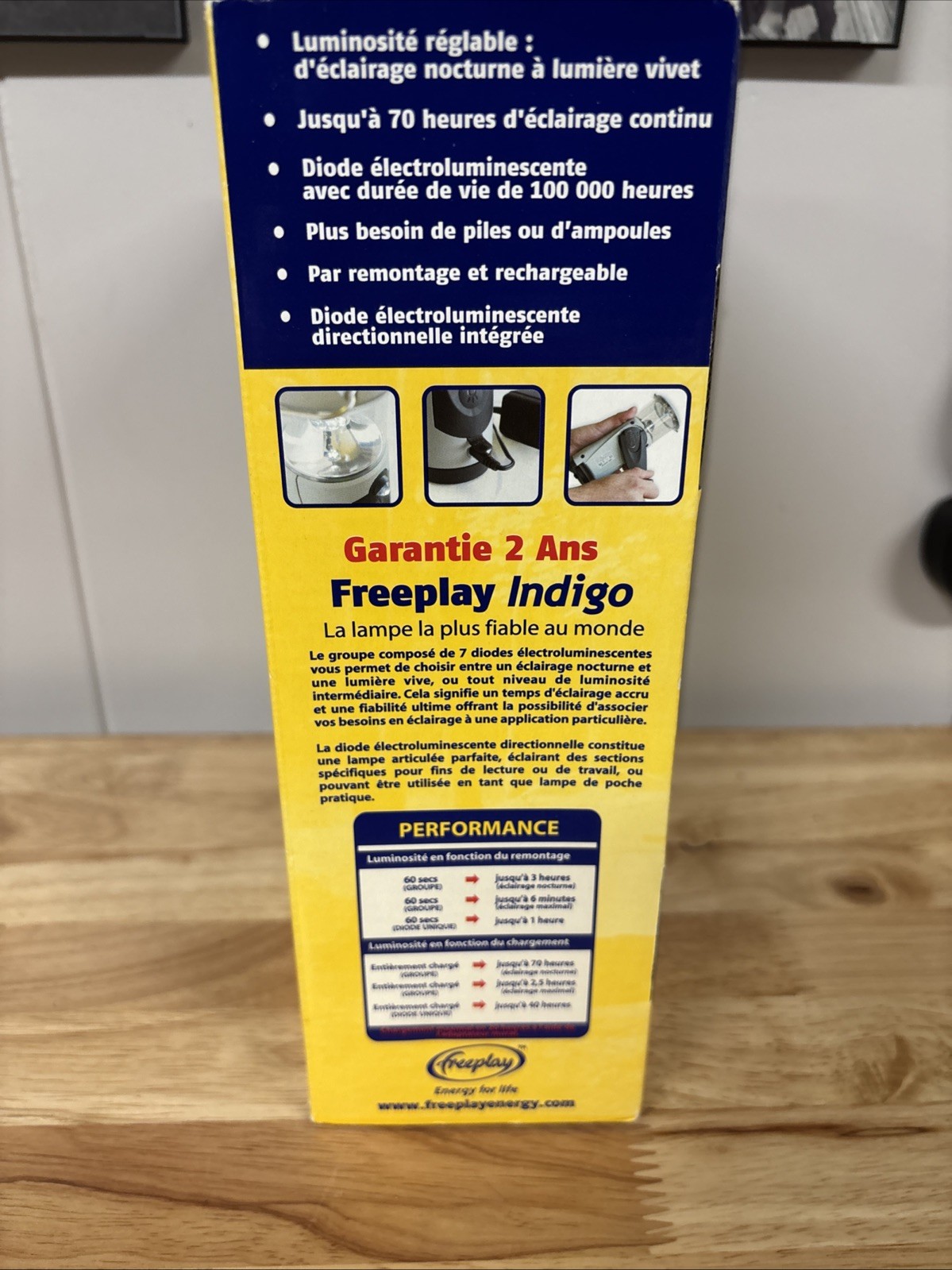 Freeplay Indigo Self Sufficient LED Lantern Wind Up & Rechargeable NOS