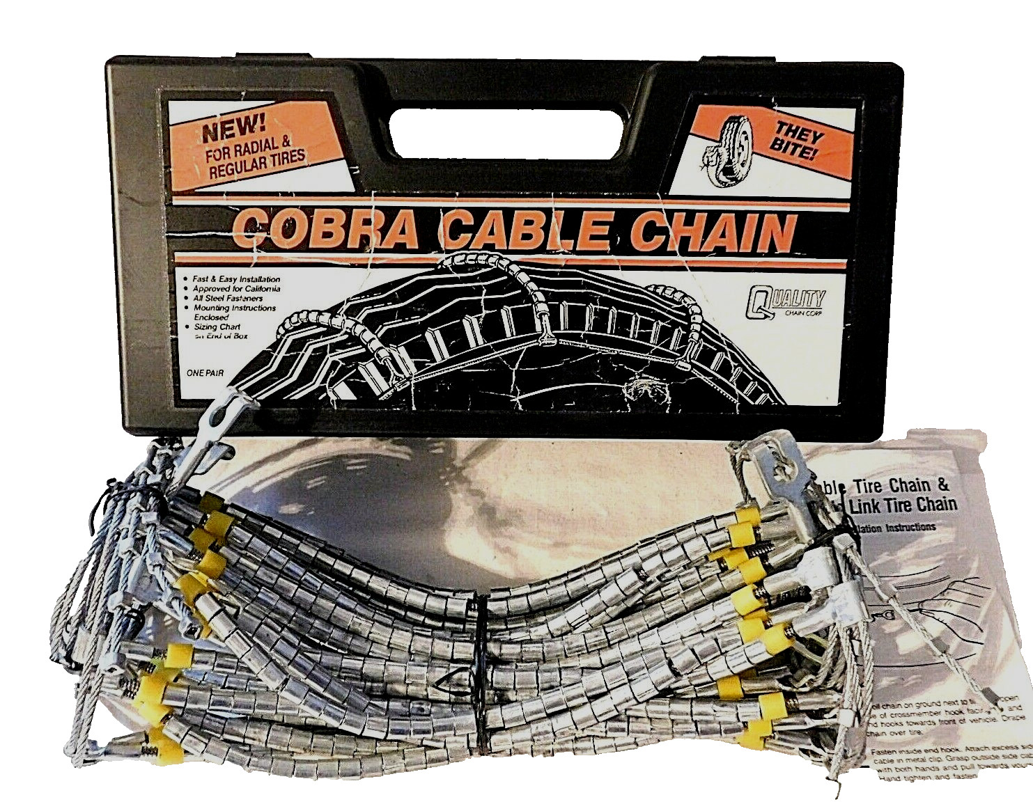 1038 Cobra Cable Tire Chains, 1 Pair - Never Used
