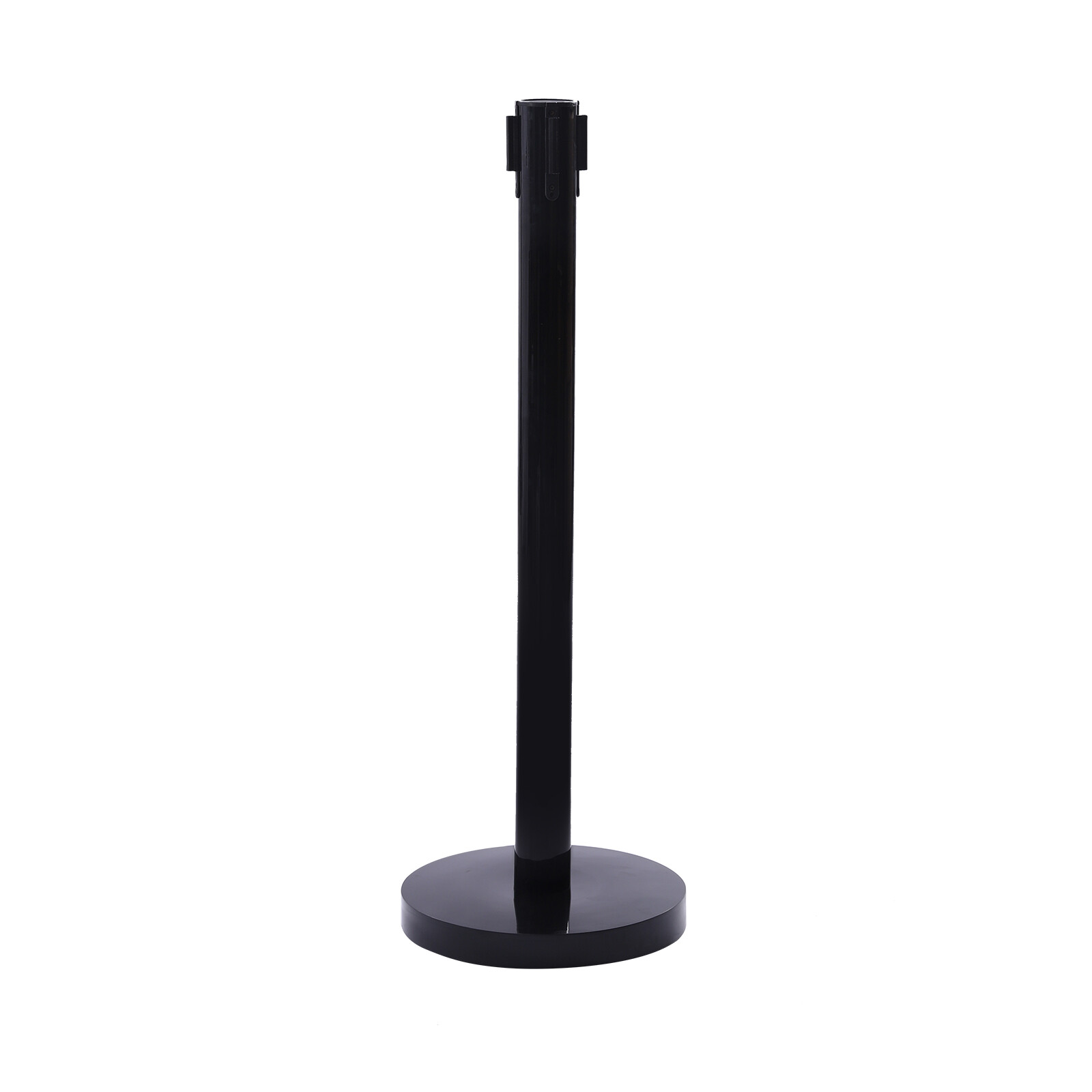4Pcs Crowd Control Barrier Queue Poles Black Retractable Belt Stanchion Posts