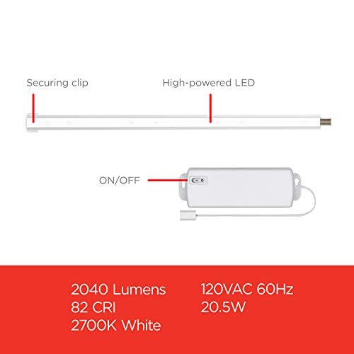 10in. Linkable LED Bright Strips, 825 Lumens, 2700K Warm White Light, 3 Pack