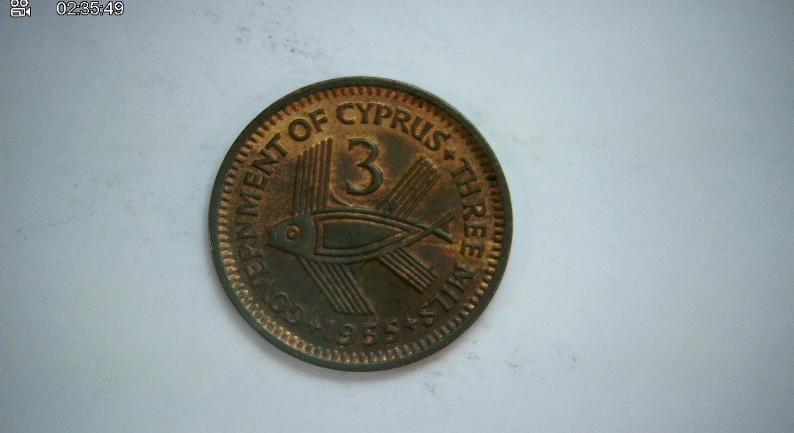 Cyprus 1955 3 Mils Elizabeth II (Cyprus mils coinage) Coin