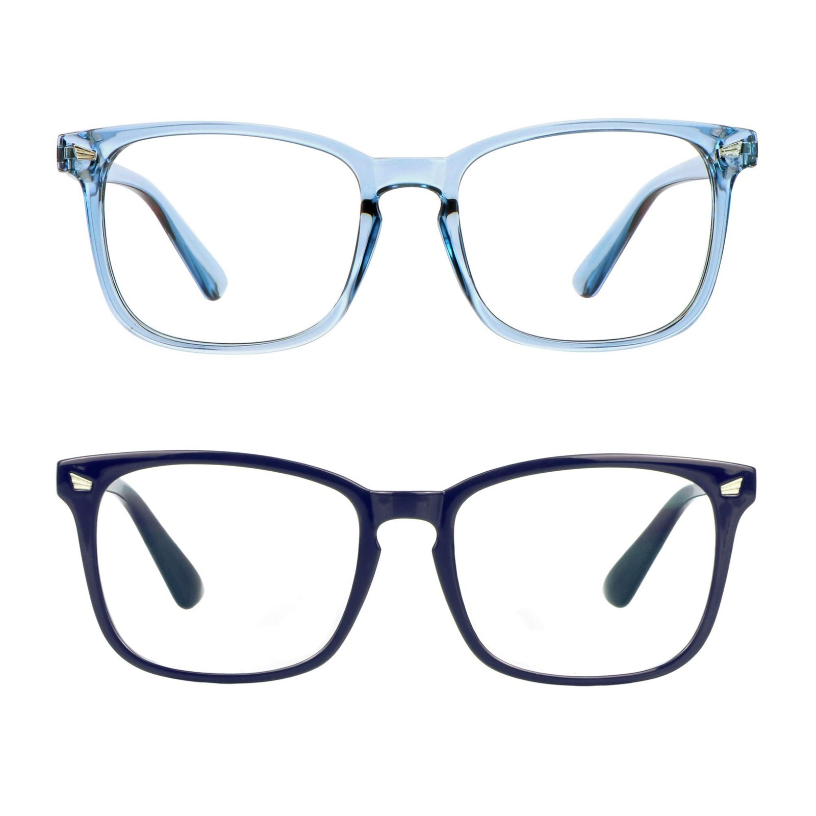 LifeArt 2 Pairs Blue Light Blocking Glasses with Spring Hinge, Computer Readi...