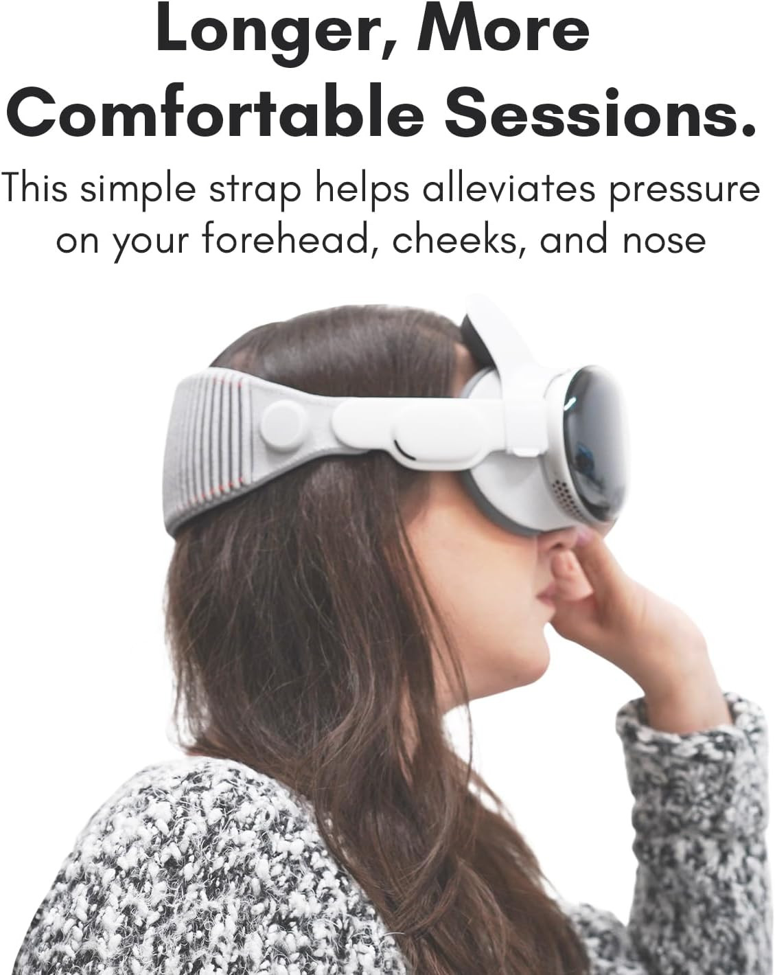 Macally Apple Vision Pro Head Strap - Comfortable for Long Use - Fits in Carry C