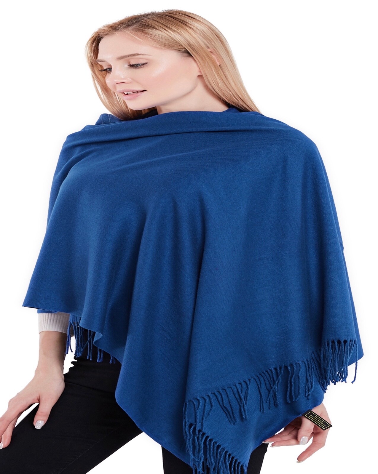 Royal Blue Thick Solid Color Cotton Blend Shawl Scarf Pashmina CJ Apparel *NEW*