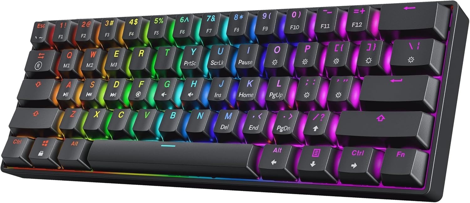 HK GAMING GK61 Mechanical Gaming Keyboard - 61 Keys Multi Color RGB Illuminated