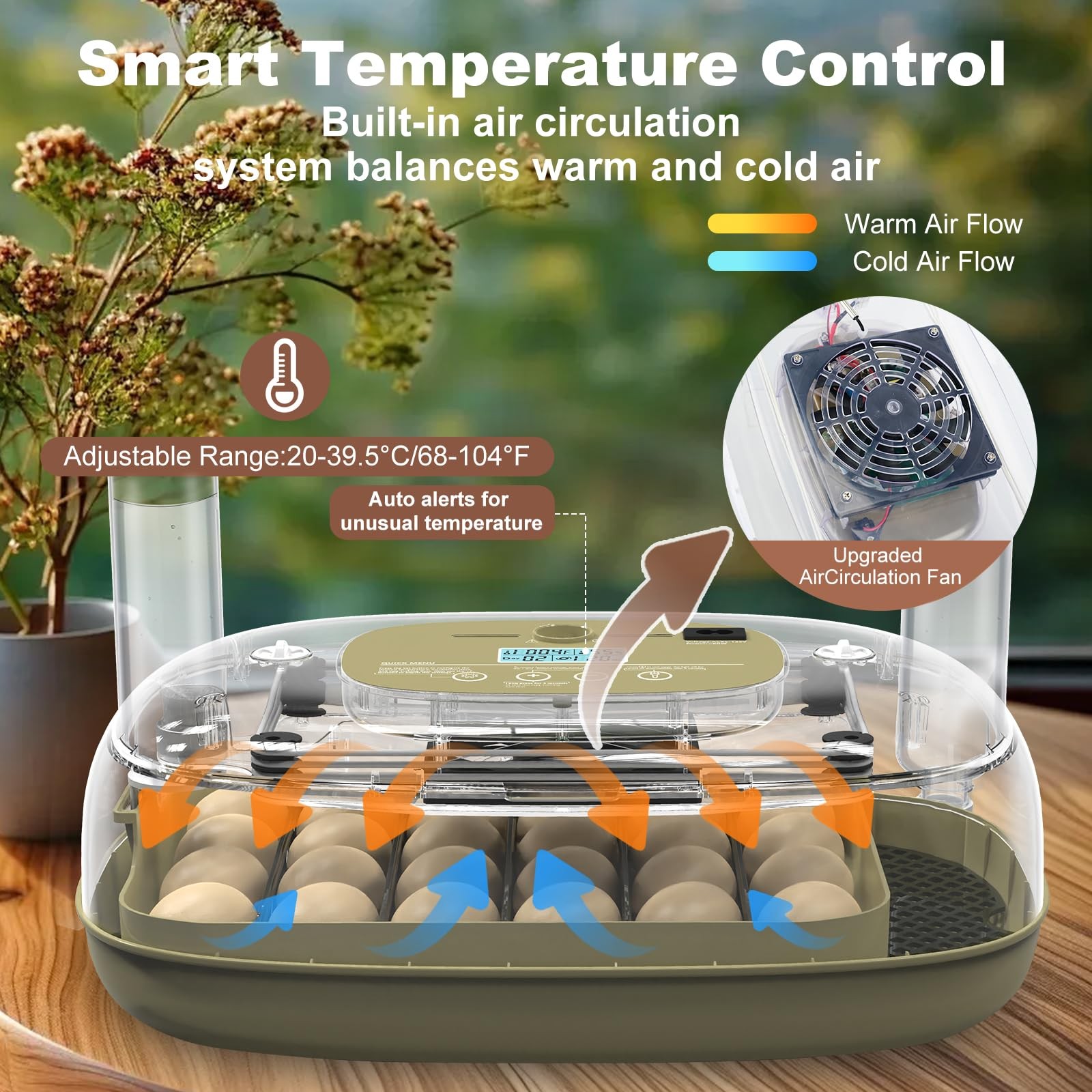 Incubators for Hatching Eggs,24 Egg Incubator with Automatic Egg Turning and ...