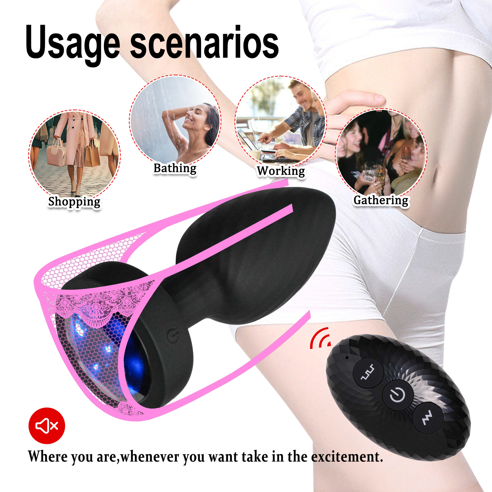 360° Rotation Vibrating Butt Plug Prostate Massager with LED Anus SexToy for Man