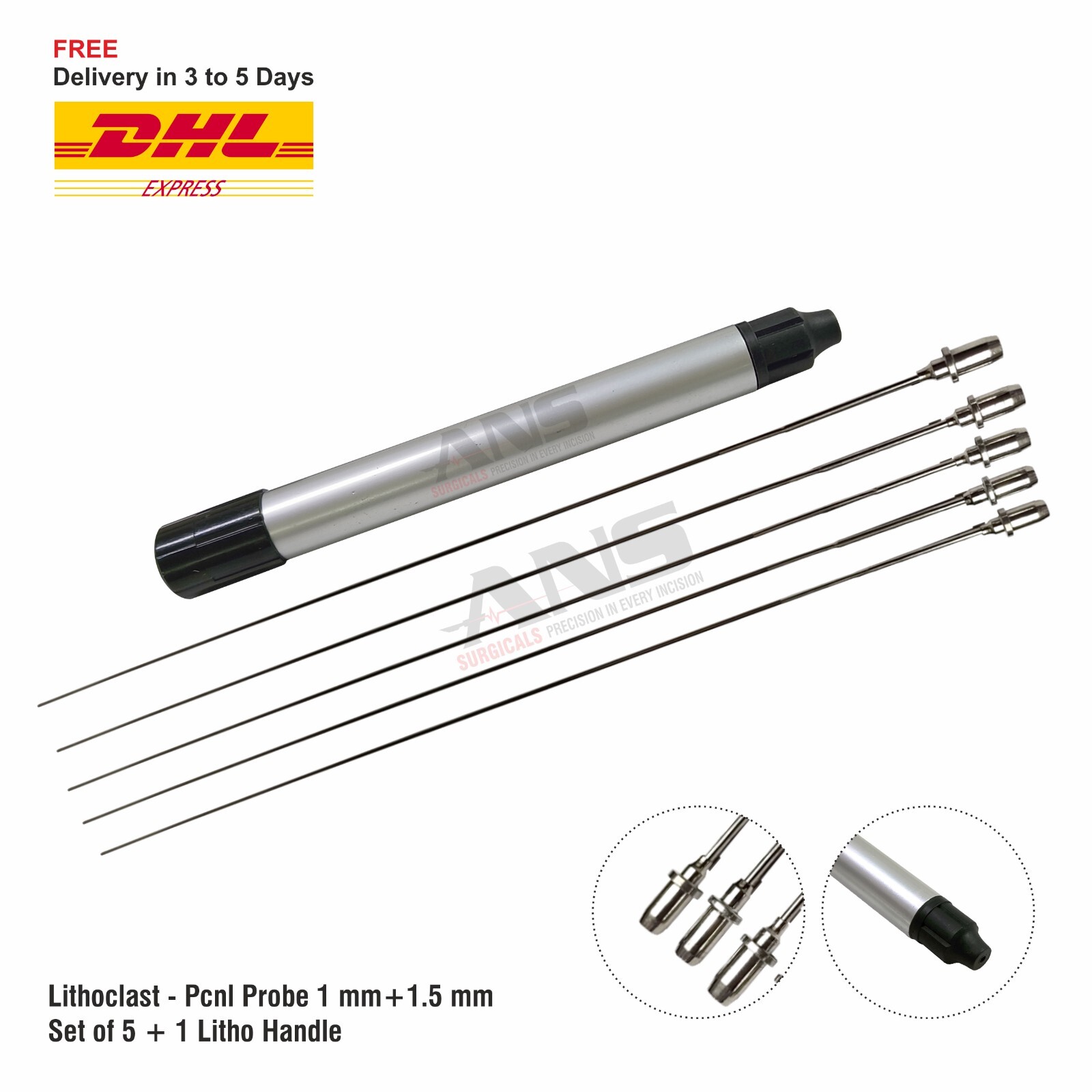 ANS NEW LITHOCLAST PCNL PROBE  5 PCS  + LITHOHANDLE  1 PC