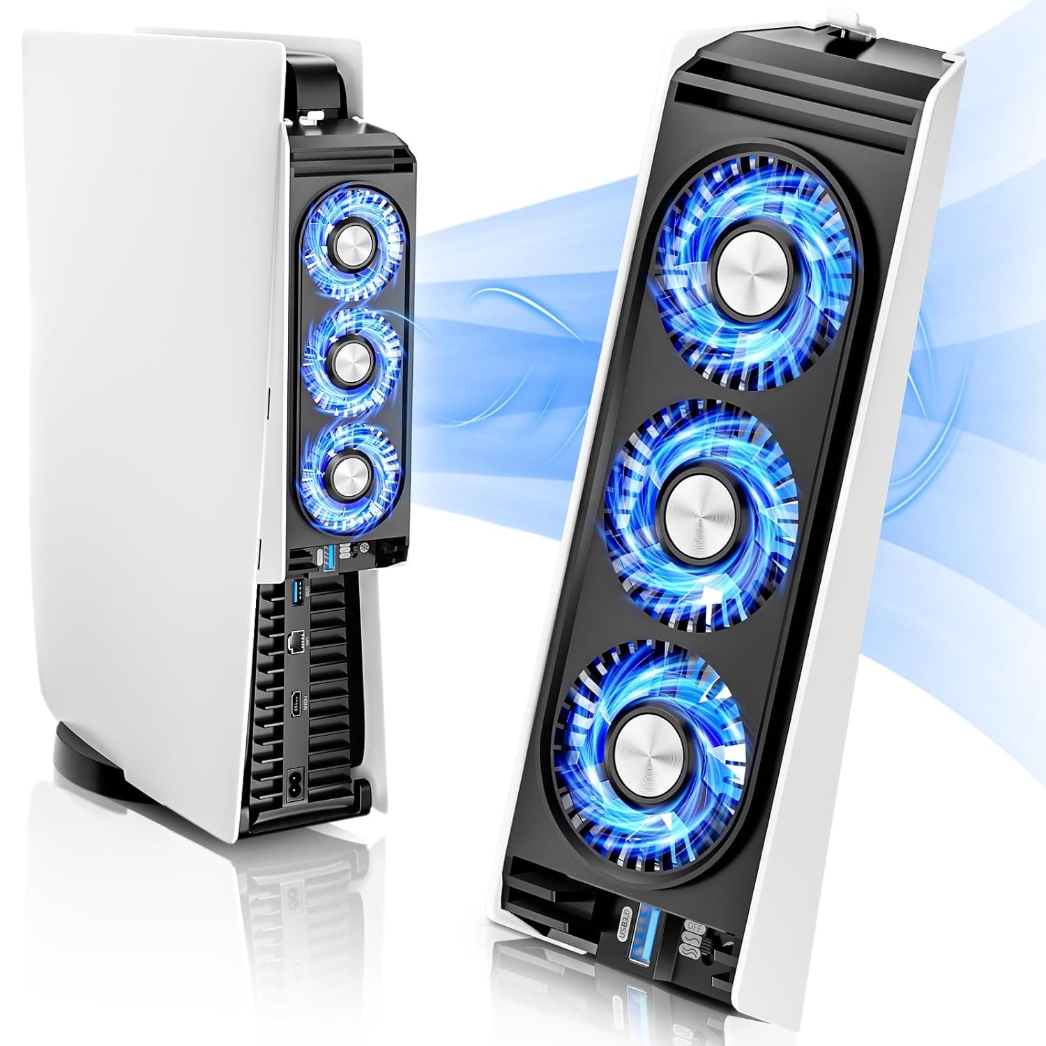 PS5 Cooling Fan with LED Light,Quiet and Efficient Cooling System for PS5 Cooler