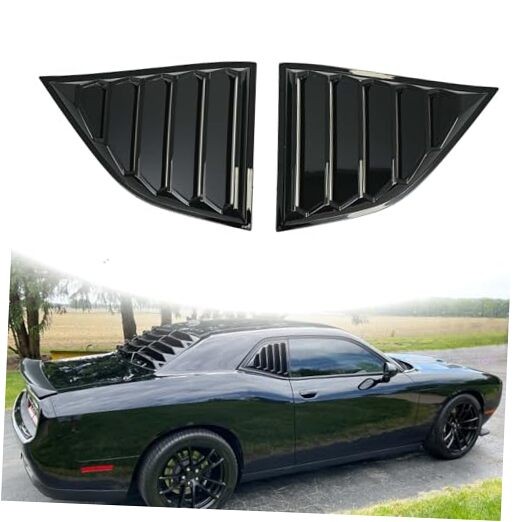 Classic Quarter Window Louvers Compatible with Side Window Louvers Gloss Black