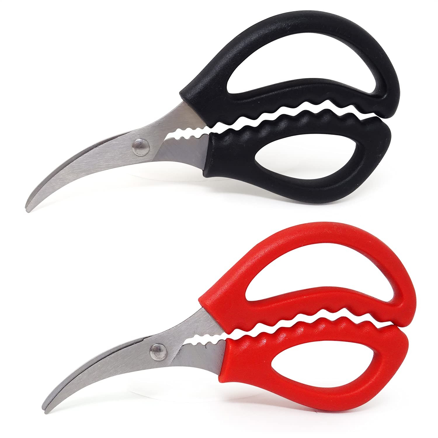 2 PCS Multifunctional Stainless Steel Shears Seafood Scissors 2 Color 6 Inch