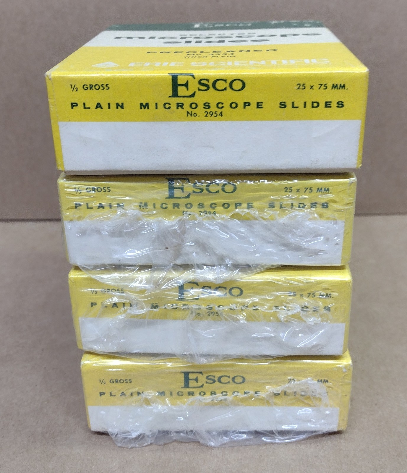 Lot Of 1 Open Box &  3 New Boxes, Esco Selected Plain Microscope Slides #2954
