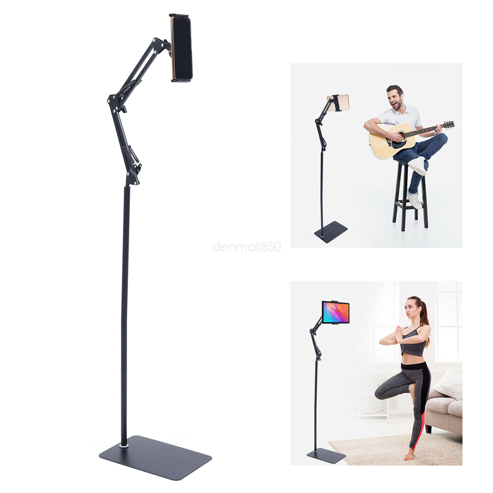 Universal 360�� Adjustable Tablet Holder Floor Stand Clamp for Phone iPad