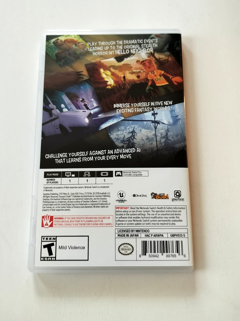 AUTHENTIC Replacement Case Box ONLY Nintendo Switch Hello Neighbor Hide and Seek