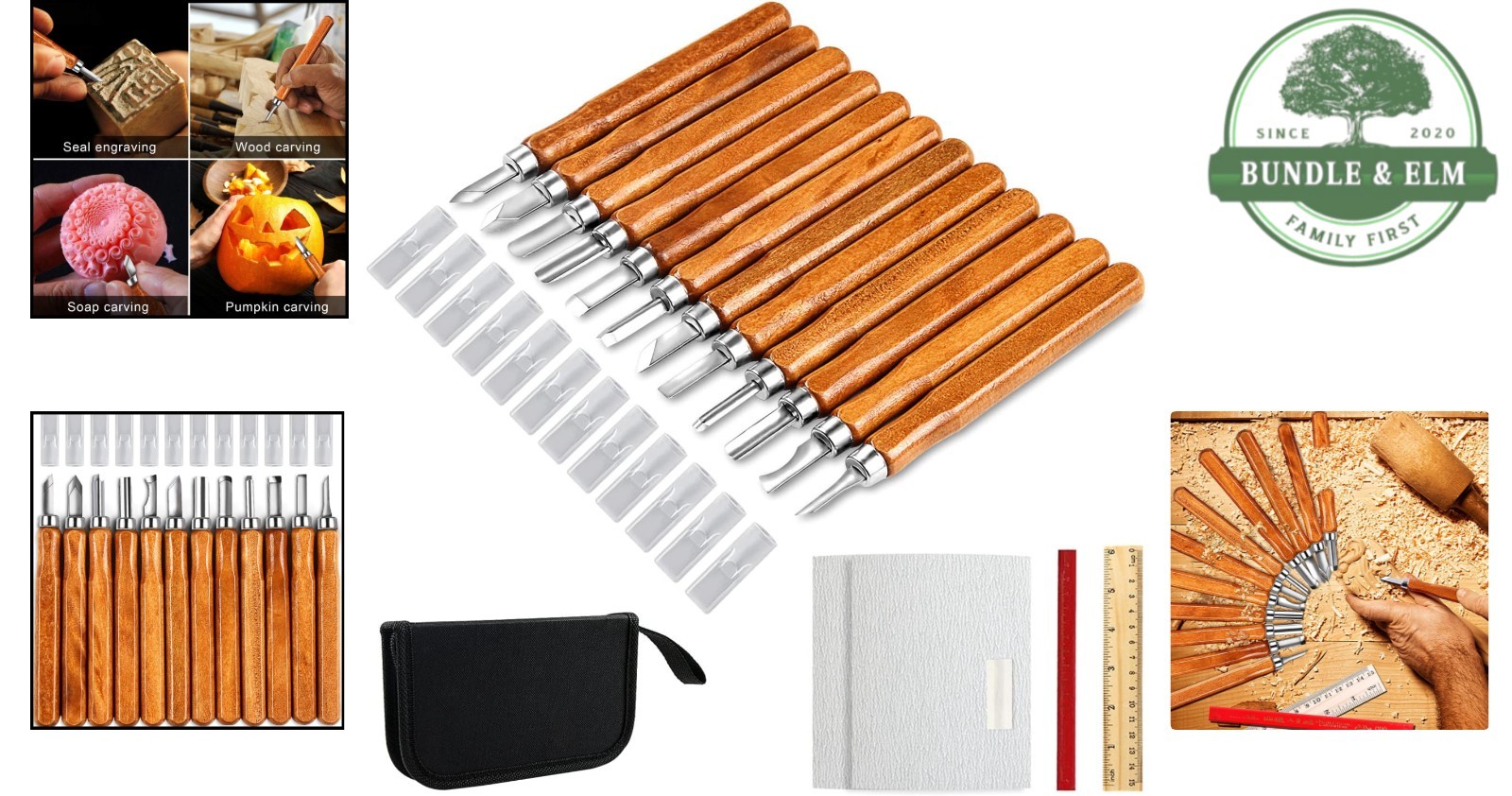 Versatile Wood Carving Knife Set for Experts and Beginners, 20 Tools Included