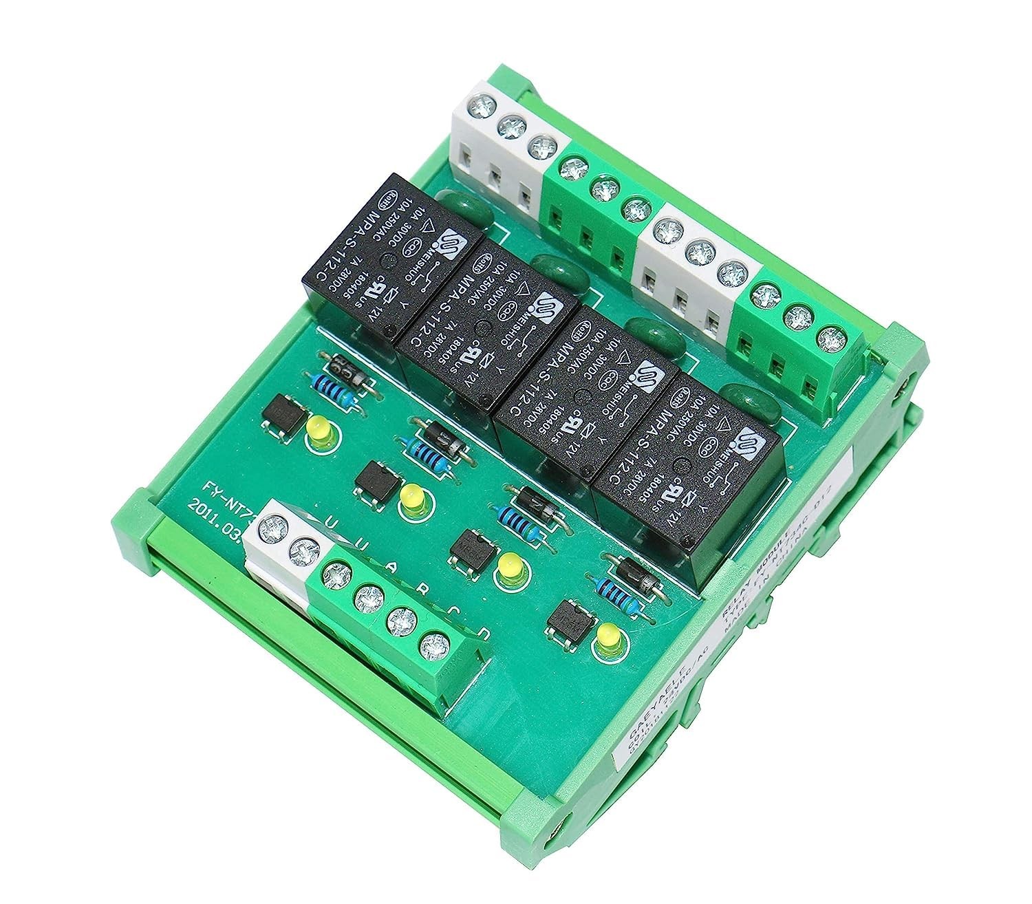 4 Channel Relay Module 1 SPDT DIN Rail Mount 5VDC Interface FY-T734-5VDC