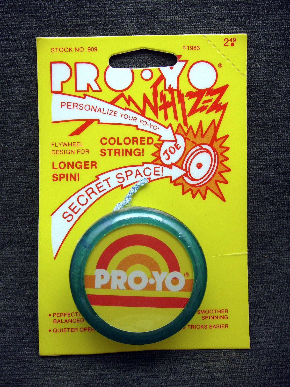 1983 Trag E Toys Pro Yo Whizz Secret Space Yo Yo Toy Green Sealed Unused