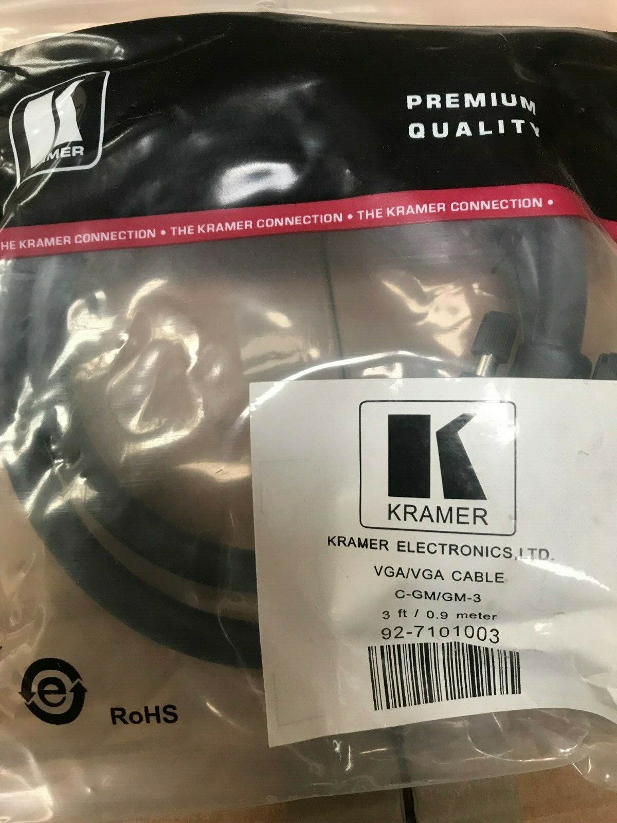 NEW! Kramer Audio-Visual C-GM/GM-3 VGA HD15 Cable M-M 0.9m