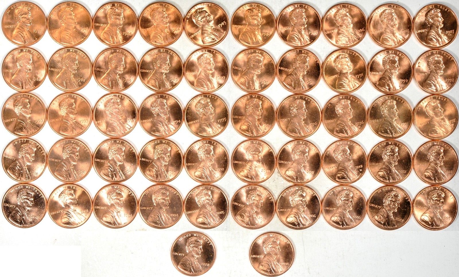 1983-2008 P&D 1C Lincoln Memorial Cents Set UNC RD